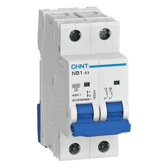 Автоматический выключатель NB1-63 2P 20A 6кА х-ка C (DB) Chint