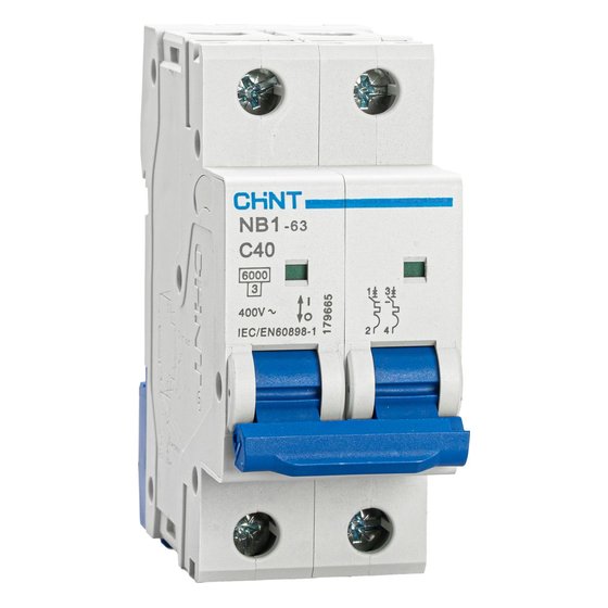 Автоматический выключатель NB1-63 2P 40A 6кА х-ка C (DB) Chint