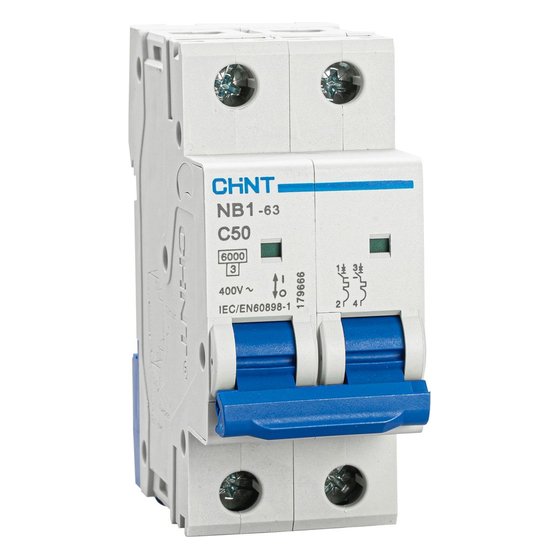 Автоматический выключатель NB1-63 2P 50A 6кА х-ка C (DB) Chint