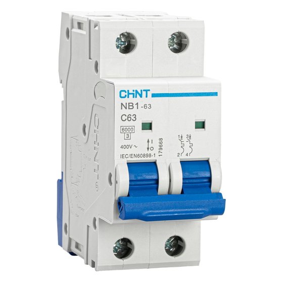 Автоматический выключатель NB1-63 2P 63A 6кА х-ка C (DB) Chint