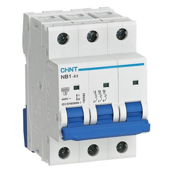 Автоматический выключатель NB1-63 3P 1A 6кА х-ка B (DB) Chint