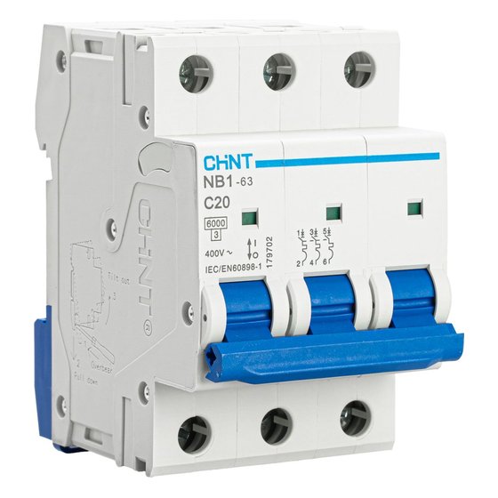 Автоматический выключатель NB1-63 3P 20A 6кА х-ка C (DB) Chint
