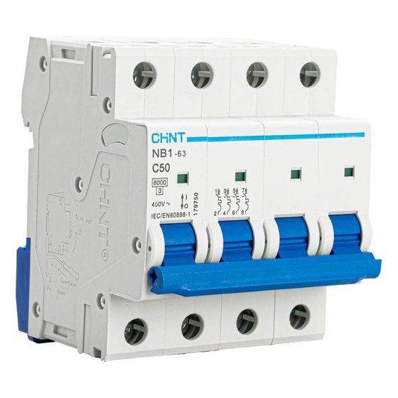 Автоматический выключатель NB1-63 4P 50A 6кА х-ка C (DB) Chint