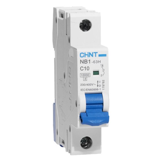 Автоматический выключатель NB1-63H 1P 10A 10кА х-ка C Chint