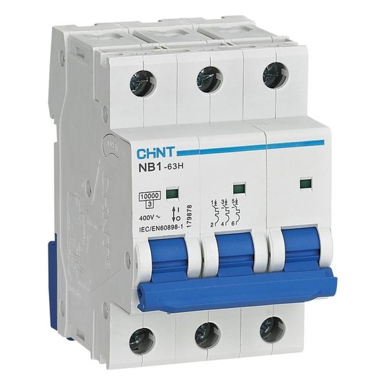 Автоматический выключатель NB1-63H 3P 13A 10кА х-ка B Chint