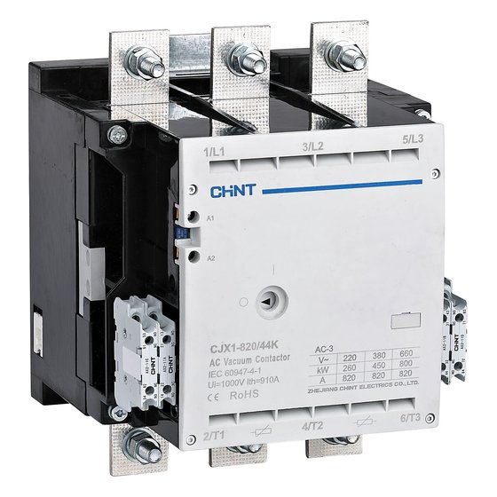 Контактор вакуумный CJX1-820/44K 820А(АС3) 4НО+4НЗ AC/DC 380В 50/60Гц Chint