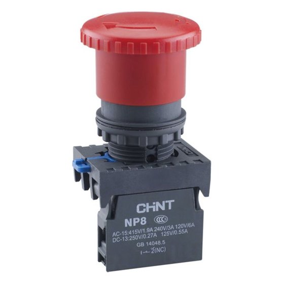 Кнопка упр. "Грибок" Ø60мм NP8-11ZS/24 фикс., красн., 1НО+1НЗ, IP65 Chint